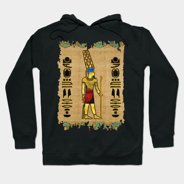 Egyptian Amun Ra - Amun Re Ornament on papyrus Hoodie by Nartissima